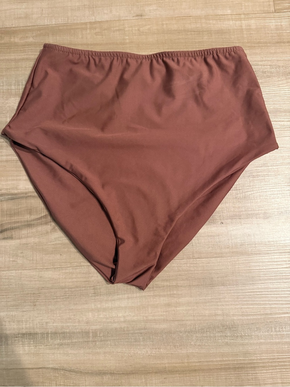 High-Waist Bikini Bottoms in Rust